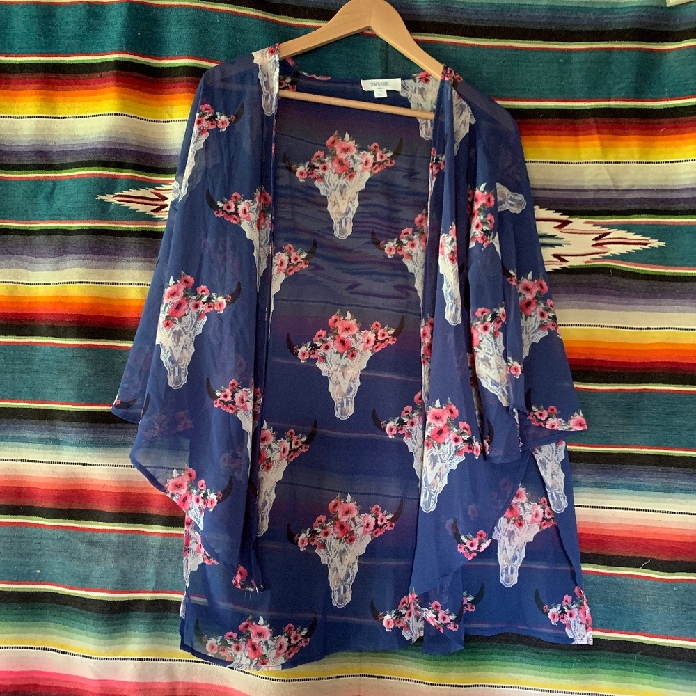 western style bull skull kimono